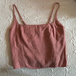 Abercrombie & Fitch Linen-blend Tank Top, size small